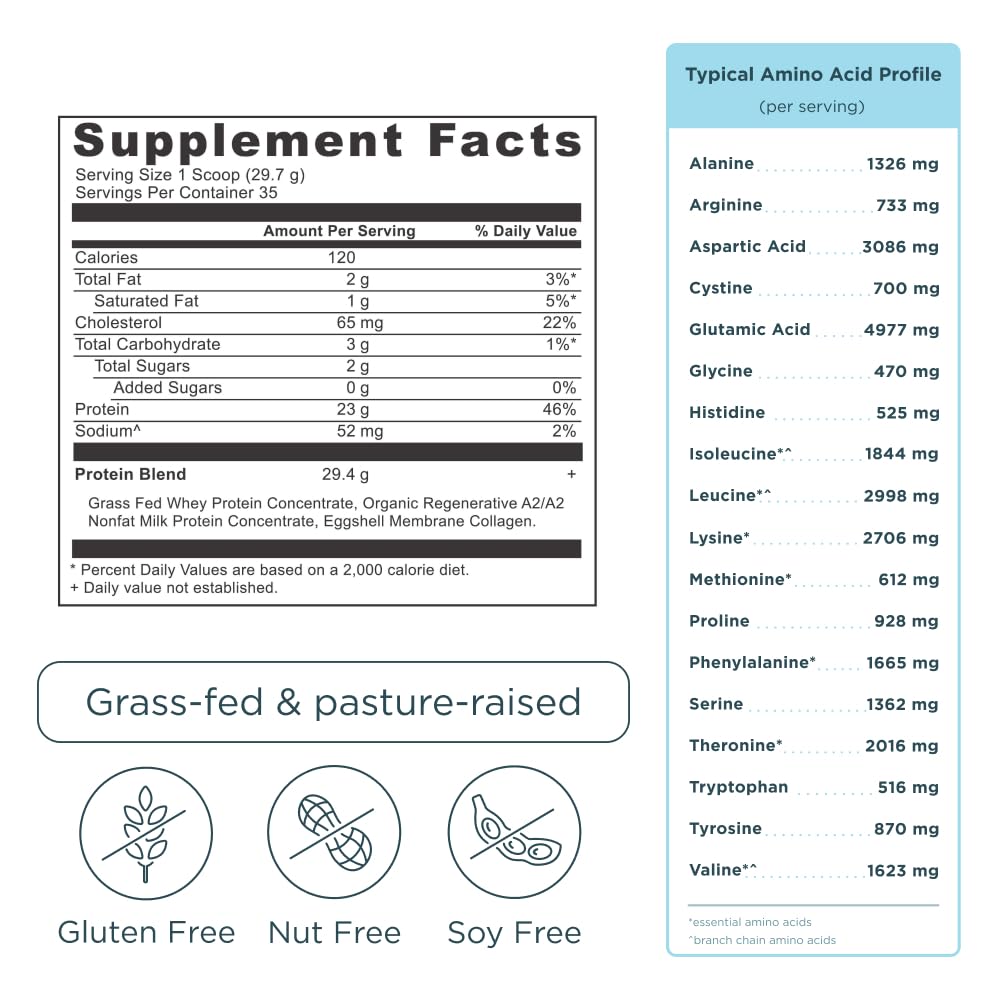 Ancient Nutrition proteína leche A2/A2 orgánica regenerativa, digestión suave