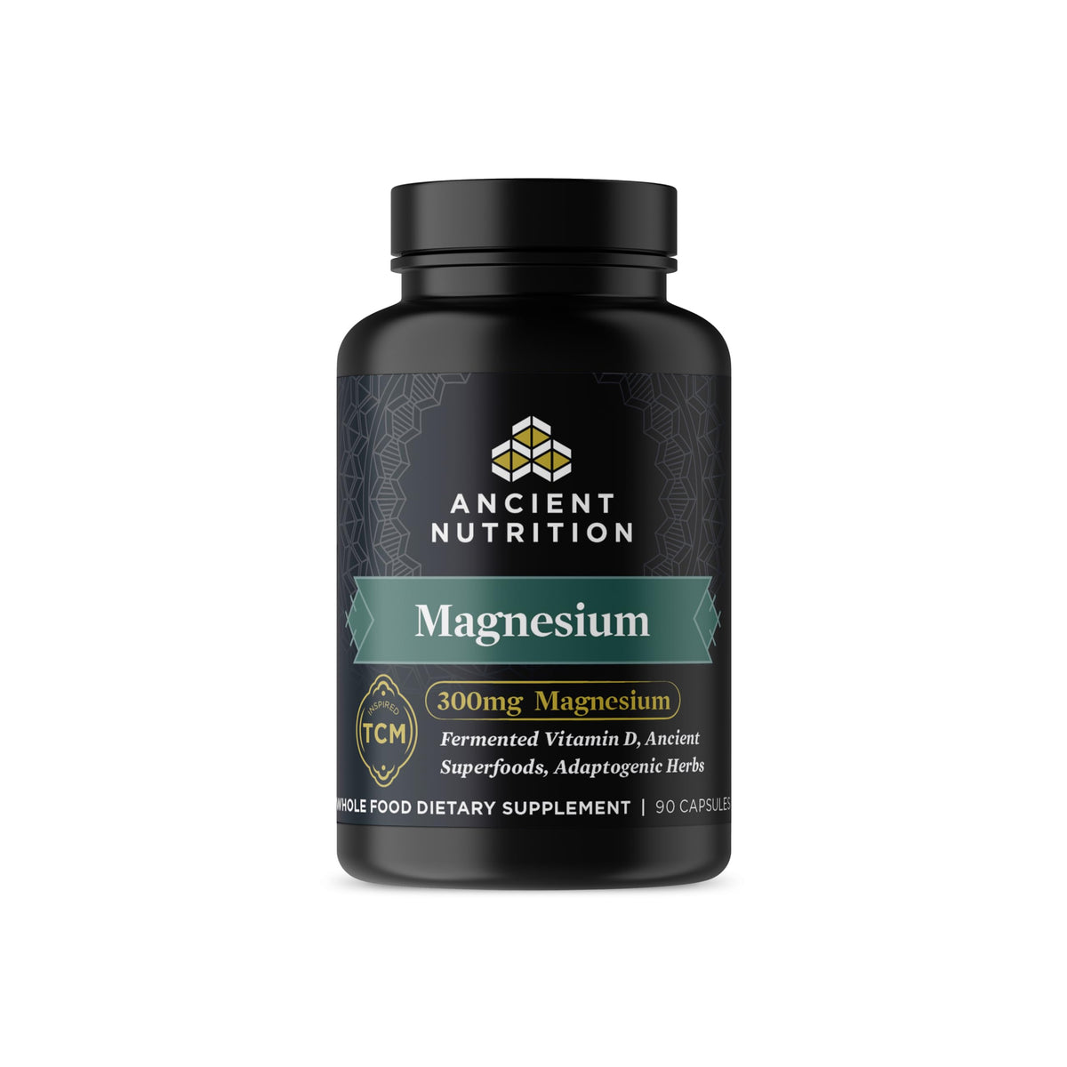 Ancient Nutrition magnesium 300mg bottle with label for daily calm support