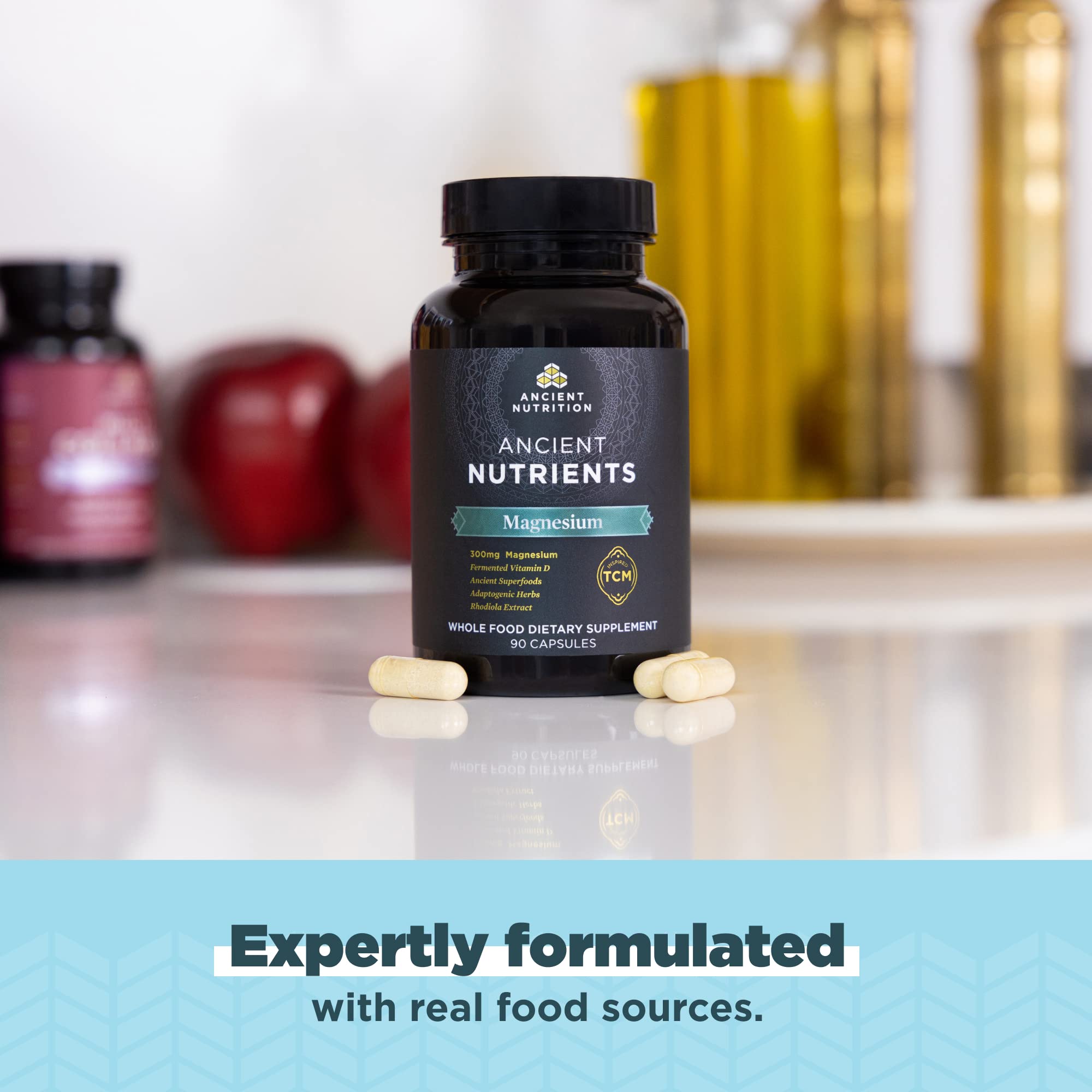 Ancient Nutrition magnesium bottle in morning routine for calm focus