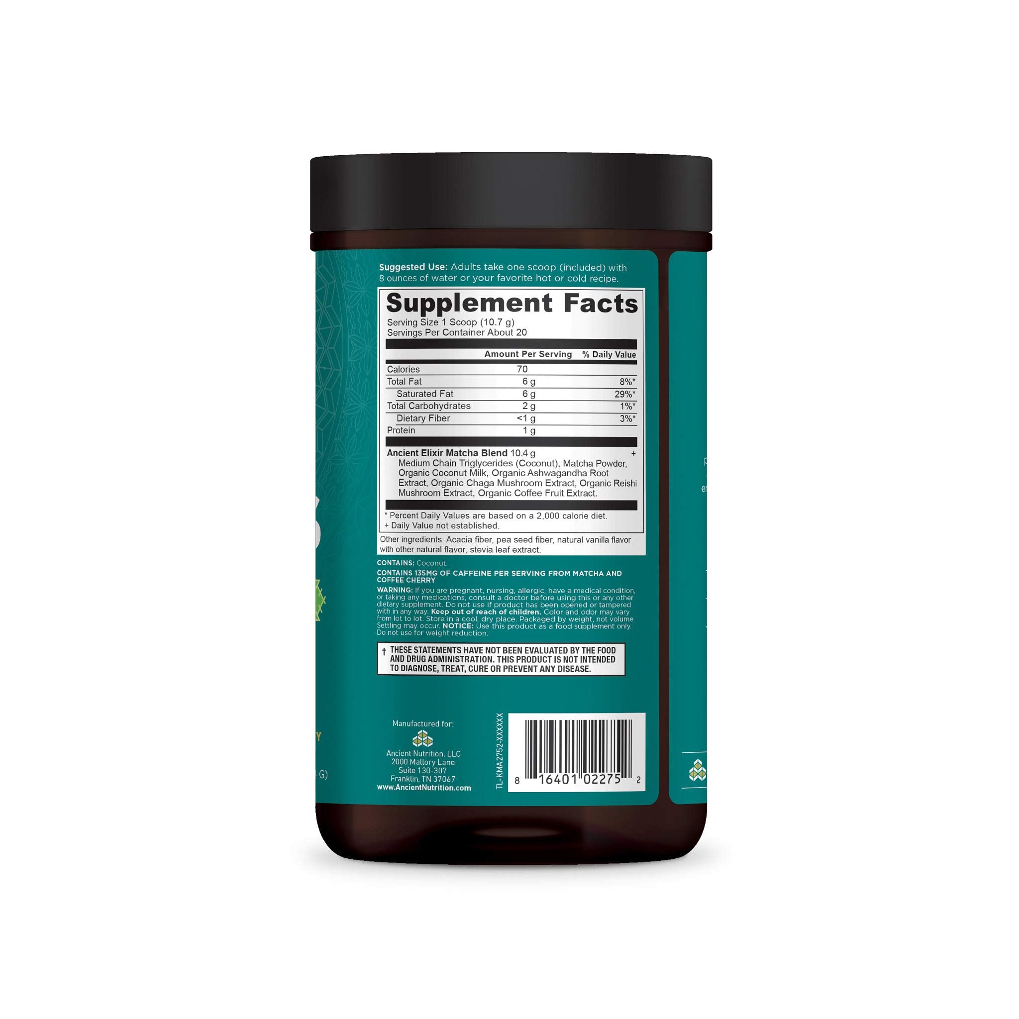 Ancient Nutrition matcha elixir daily ritual for steady energy anywhere