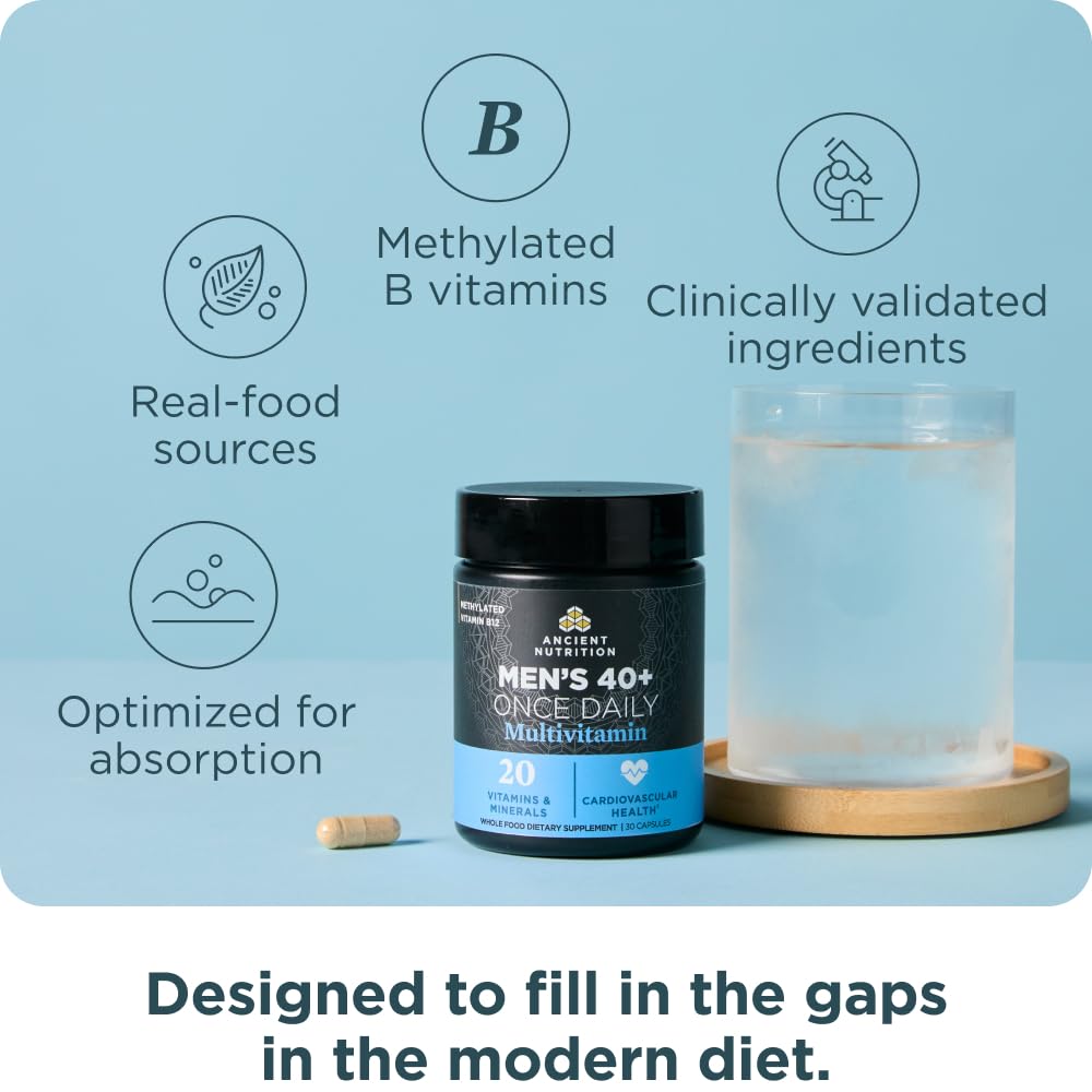 Ancient Nutrition Men's 40+ traditional blend with fenugreek and cordyceps.
