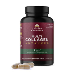 Ancient Nutrition Multi Collagen Advanced Lean bottle for supporting healthy weight goals.