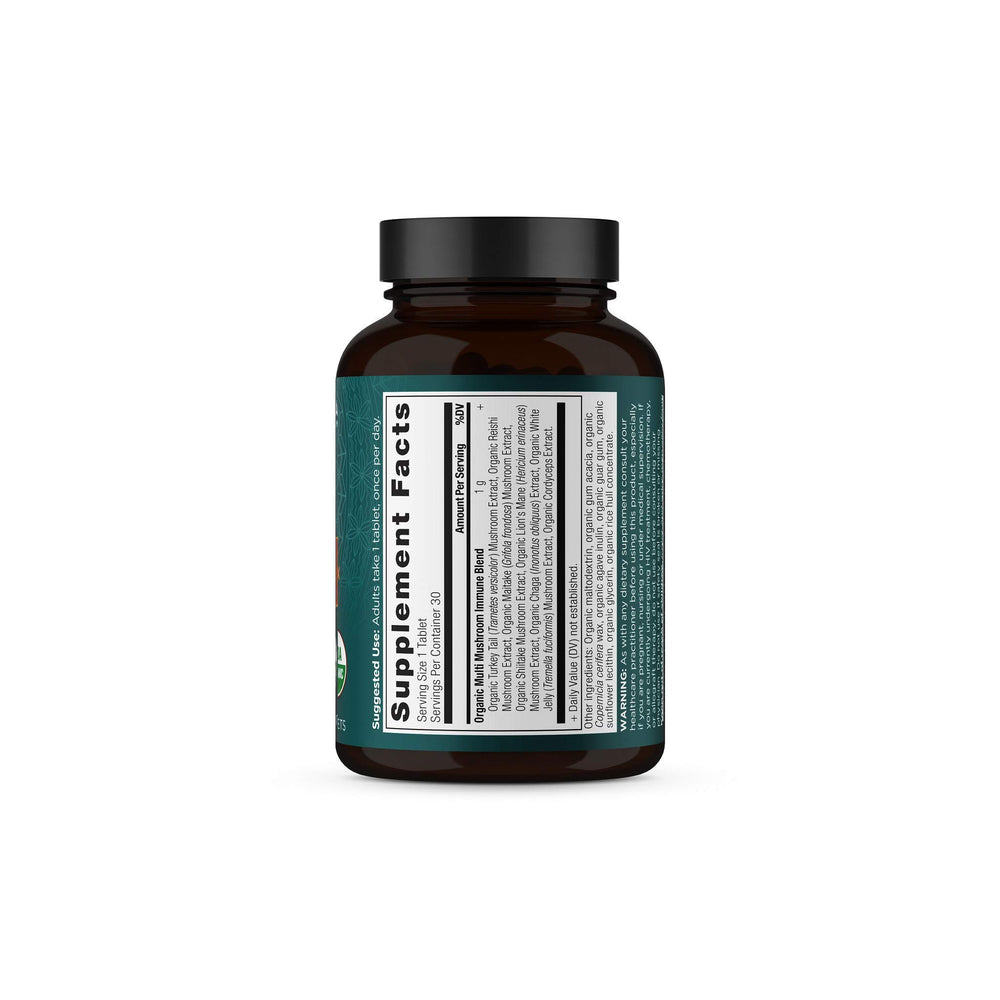 Ancient Nutrition Multi Mushroom in kitchen setting implies practical daily immune support