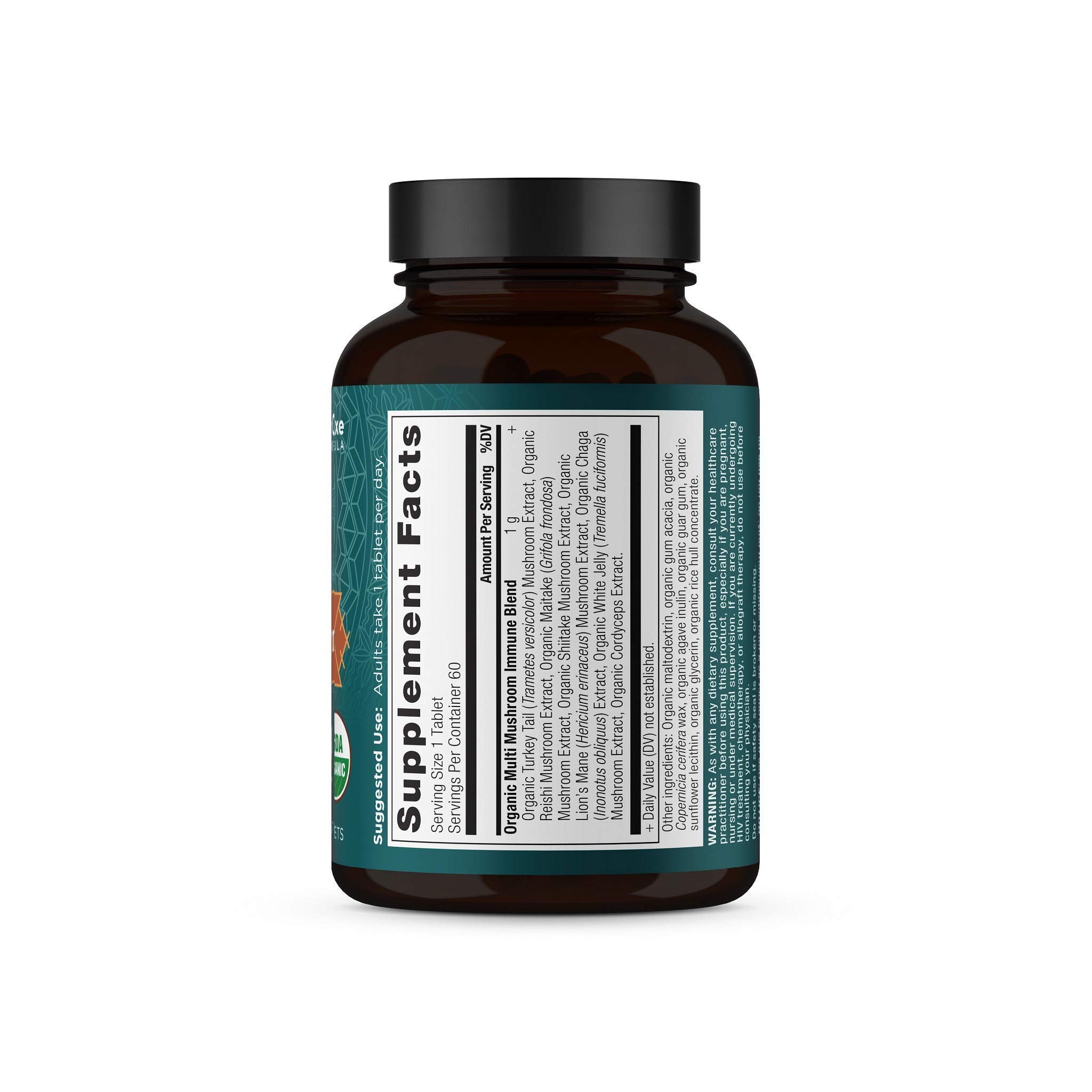 Ancient Nutrition Multi Mushroom bottle in a natural setting suggesting gut health support.