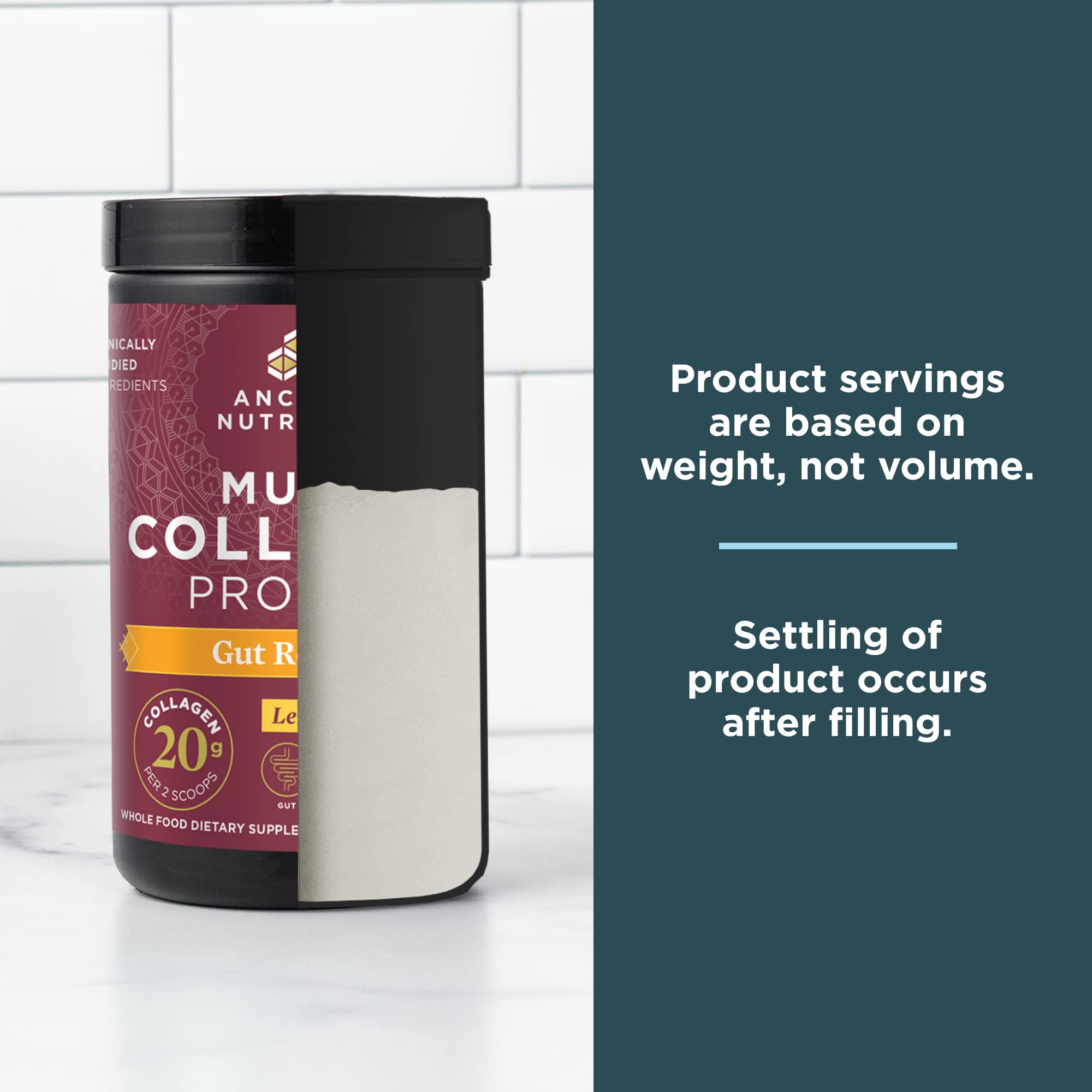 Ancient Nutrition new look packaging highlighting the gut restore formula.