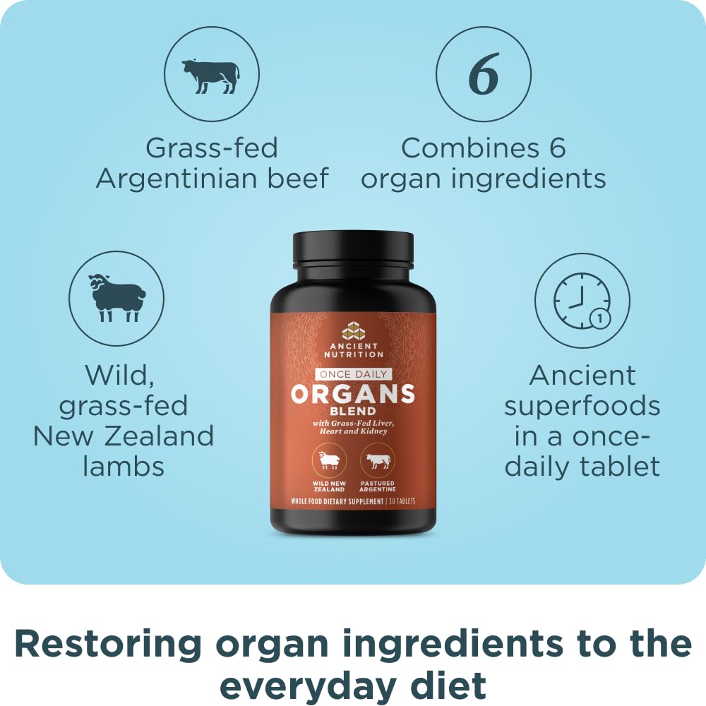 Ancient Nutrition Organ Complex bottle-on-desk easy daily inclusion.