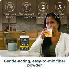 Ancient Nutrition Organic Fiber Powder dissolving in water for a quick fiber boost