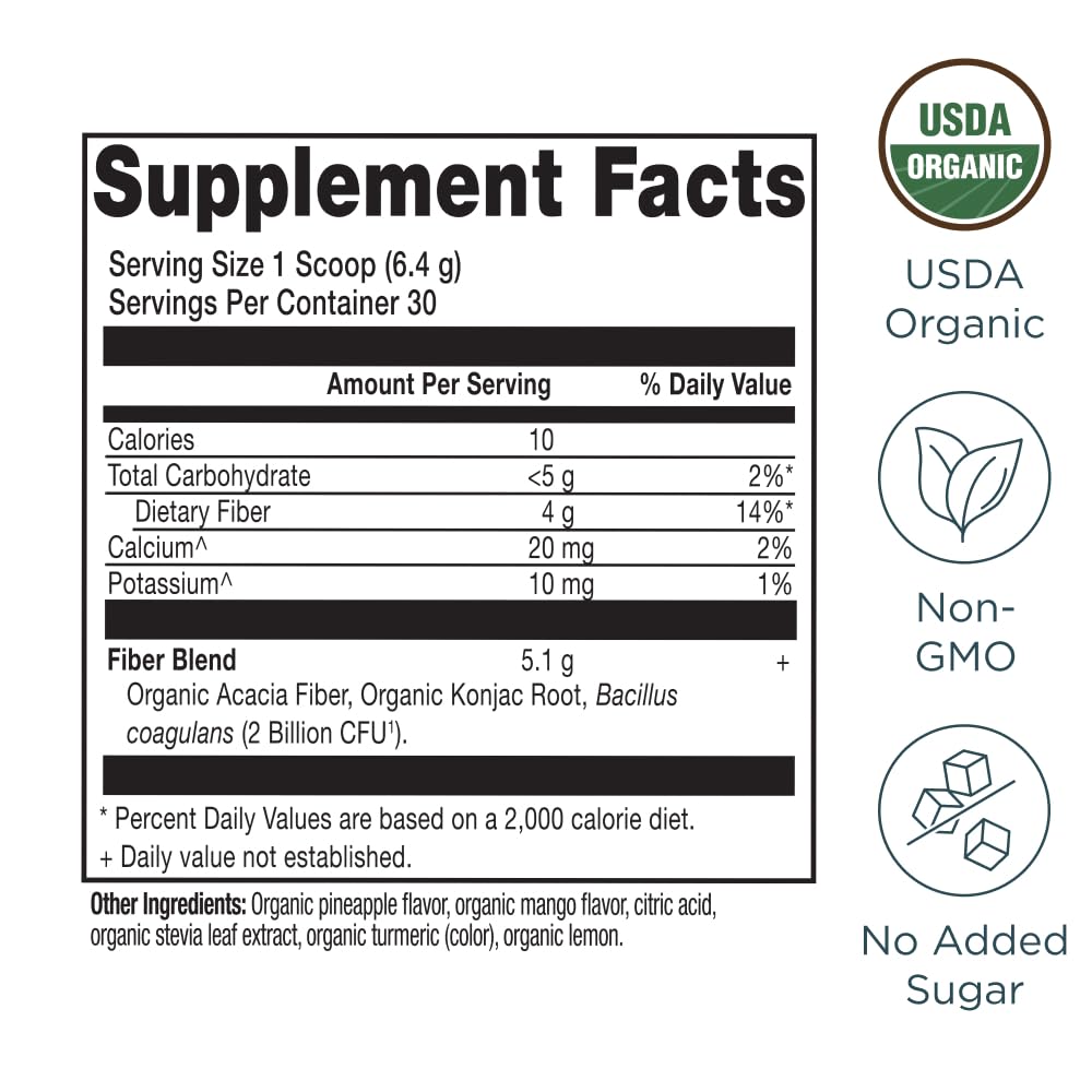 Ancient Nutrition Pineapple Mango label detail with probiotic blend for gut support