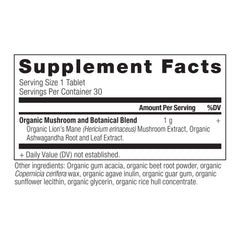 Ancient Nutrition Lion's Mane tablets close-up for daily supplementation.