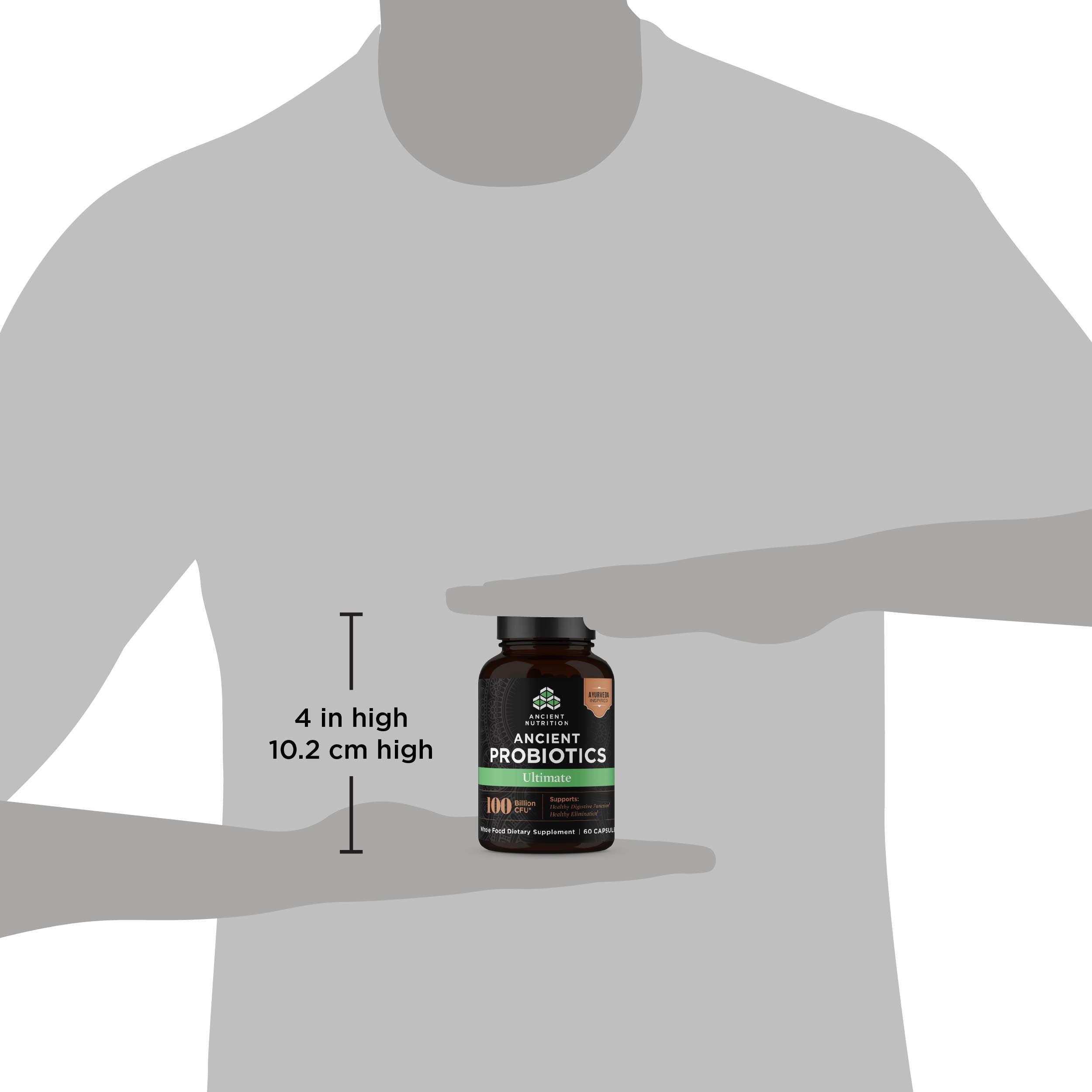 Gluten-free seal on Ancient Nutrition Probiotics Ultimate packaging.