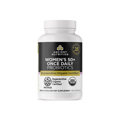 Ancient Nutrition Probiotics Women 50+ bottle with 25B CFUs for digestion