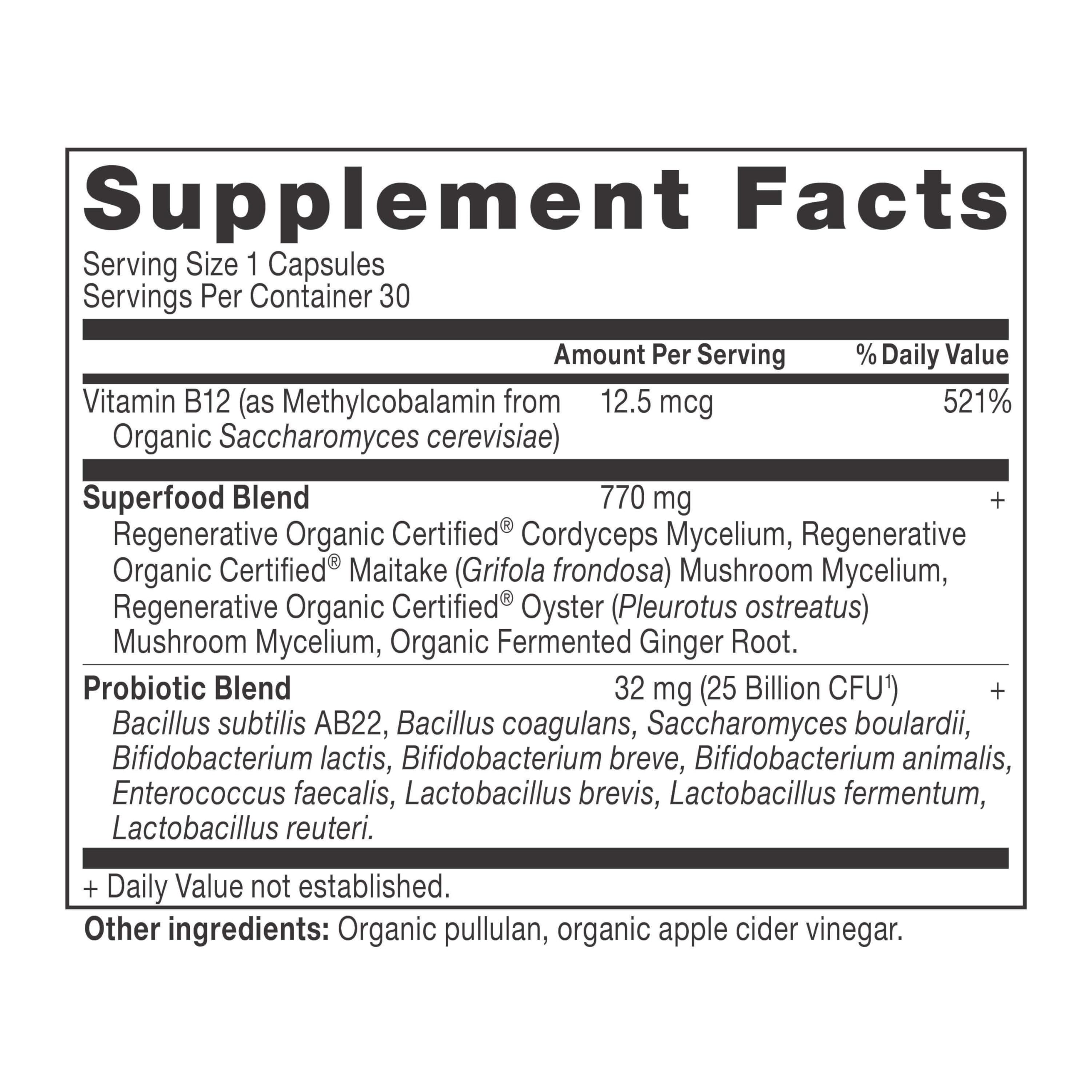 Ancient Nutrition Regenerative Organic Probiotics capsules for easy daily routine balance