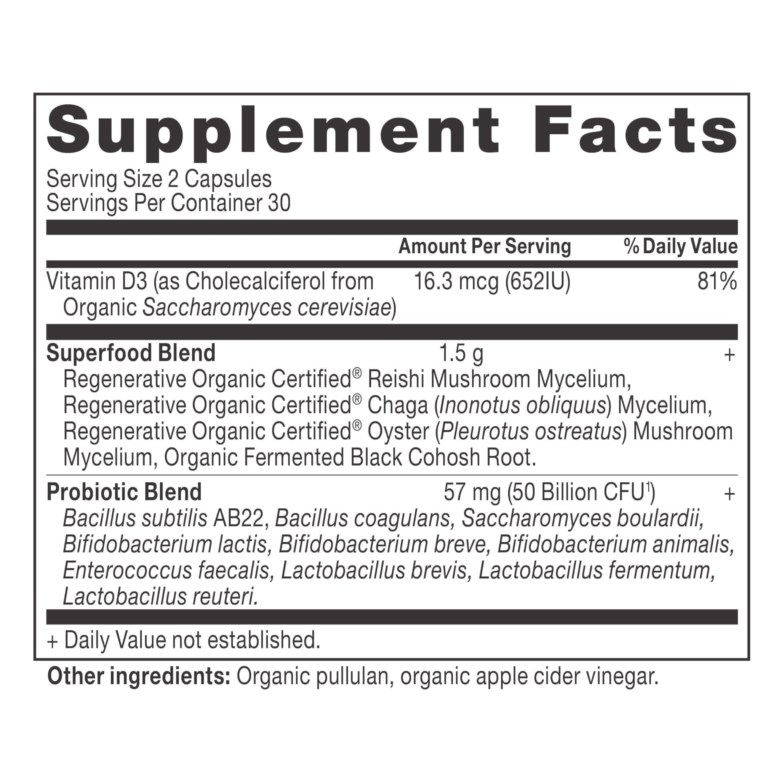 Ancient Nutrition menopause capsules with diverse strains to support digestion