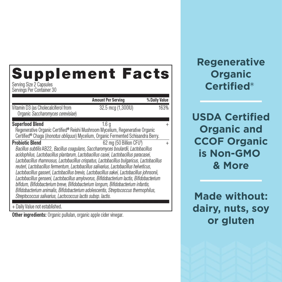 Ancient Nutrition regenerative women's probiotics capsules closeup for easy daily use.