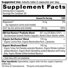 Ancient Nutrition SBO Gut Restore cap close-up showing easy-to-take capsules