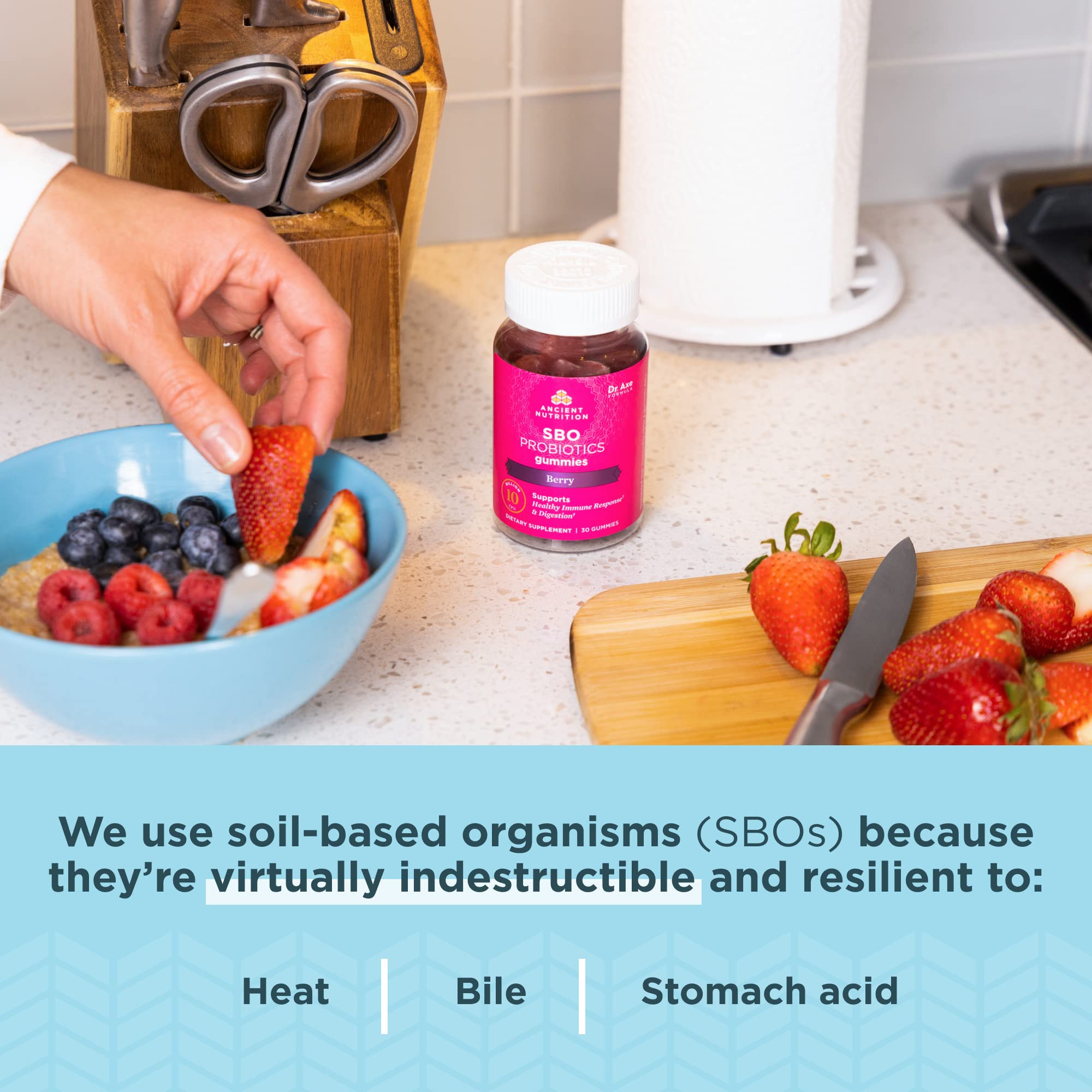 Bright Ancient Nutrition packaging highlighting gluten-free formula.