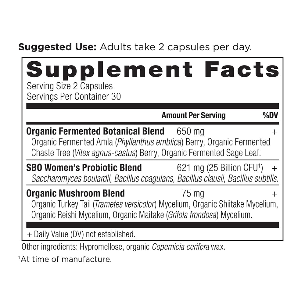 Ancient Nutrition SBO Probiotics Women's capsules being dispensed for easy daily use