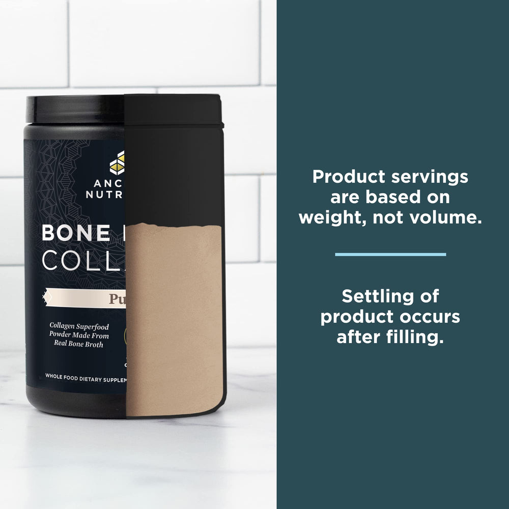 Ancient Nutrition collagen powder added to smoothie for a wellness boost
