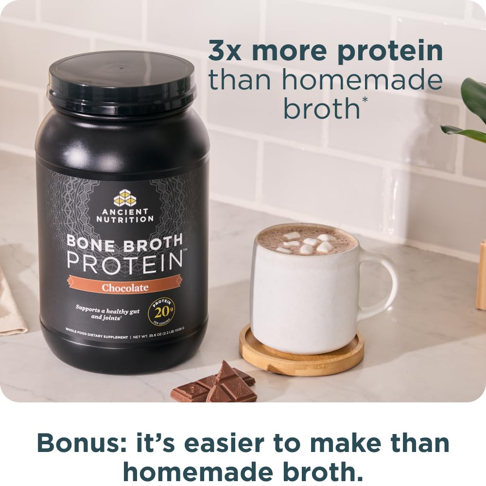 Ancient Nutrition smoothie-ready bone broth powder for versatile use