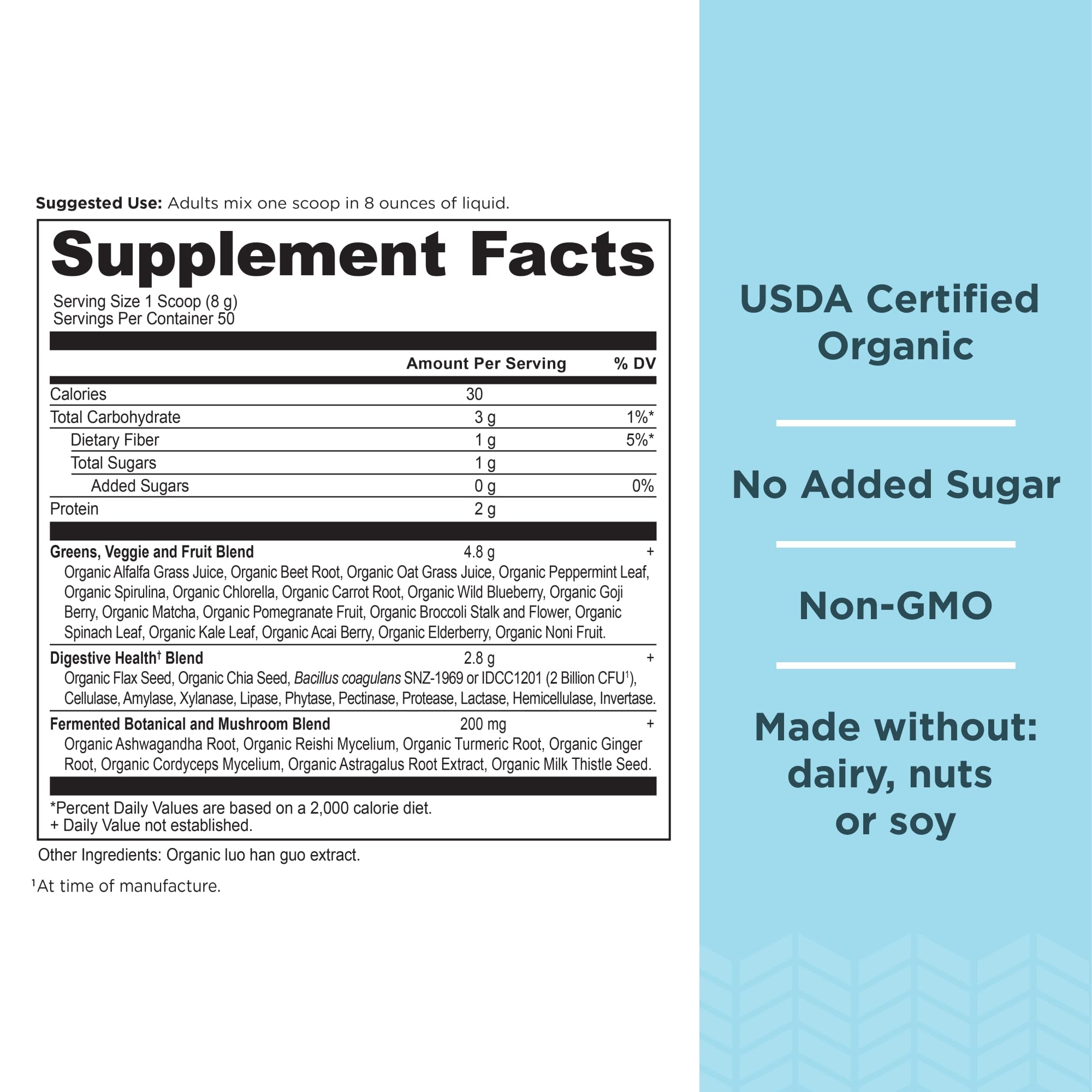 Ancient Nutrition Super Greens in water, demonstrating convenient daily greens boost.