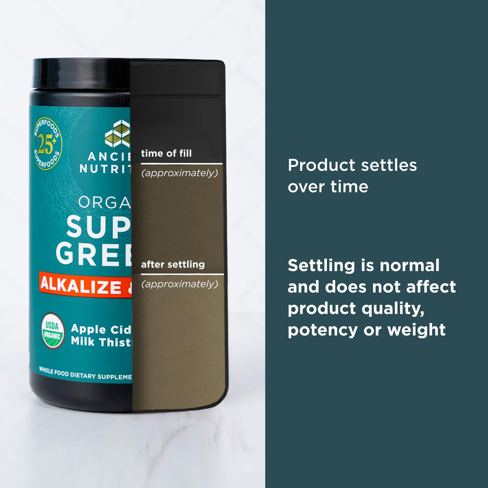 Glass with juice illustrates easy daily greens addition to your routine.