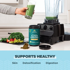 7.5oz tub of Organic SuperGreens for everyday energy and digestion.