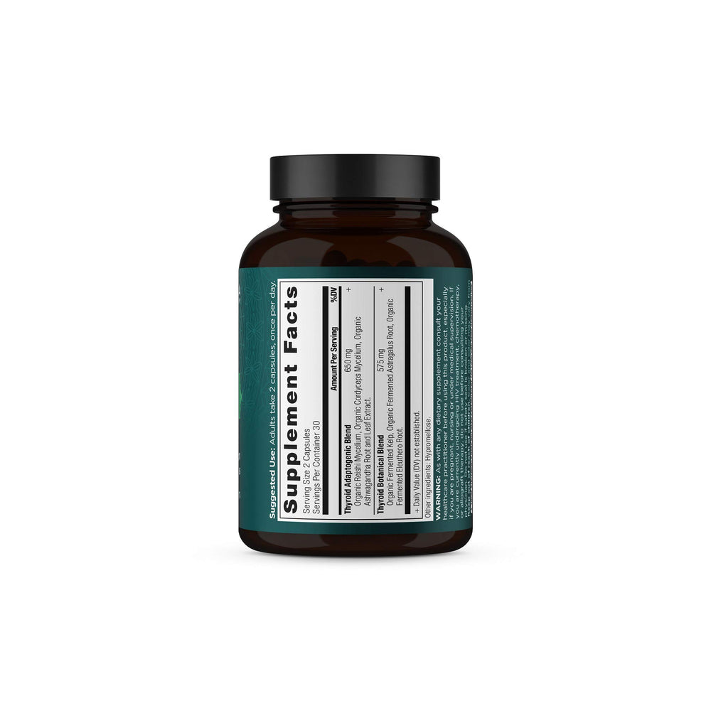 Ancient Nutrition Thyroid Support capsule showing ashwagandha ingredient emphasis.