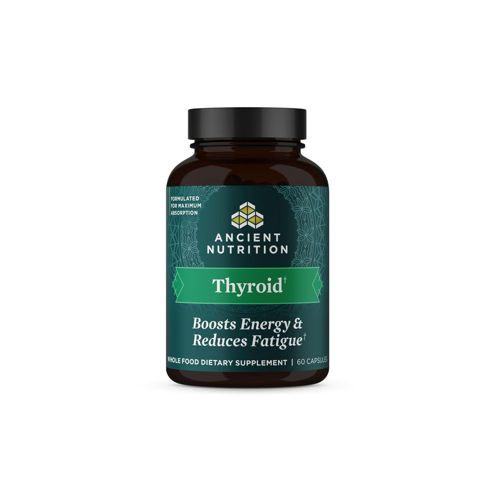 Ancient Nutrition Thyroid Support bottle for daily wellness and targeted support.
