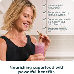 Vanilla bone broth shake from Ancient Nutrition, versatile flavor for meals