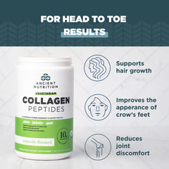 Ancient Nutrition Vegetarian Collagen Natural Flavor Label delicious taste helps daily beauty routines