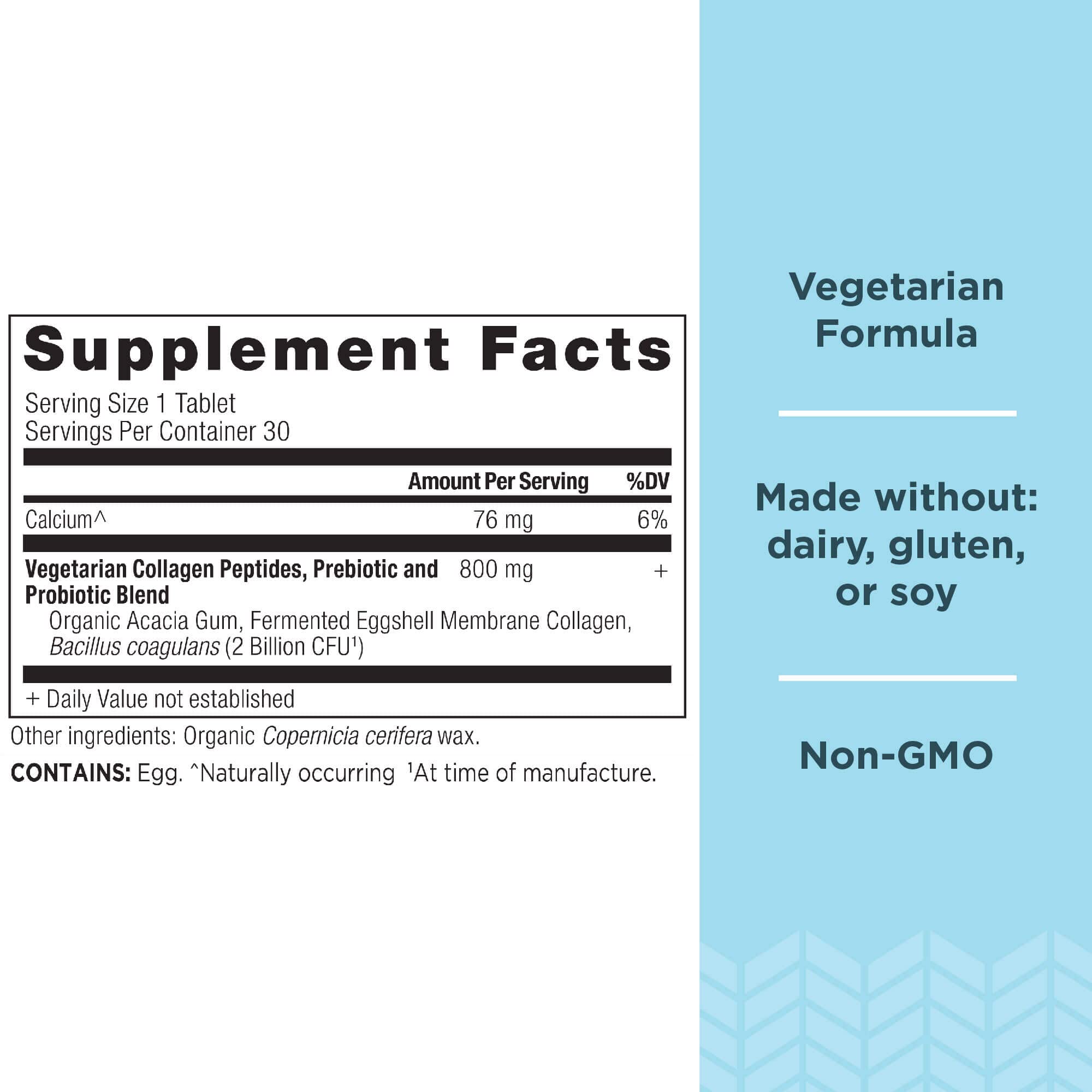 Ancient Nutrition Vegetarian Collagen Tablets close-up showing easy daily use and portability