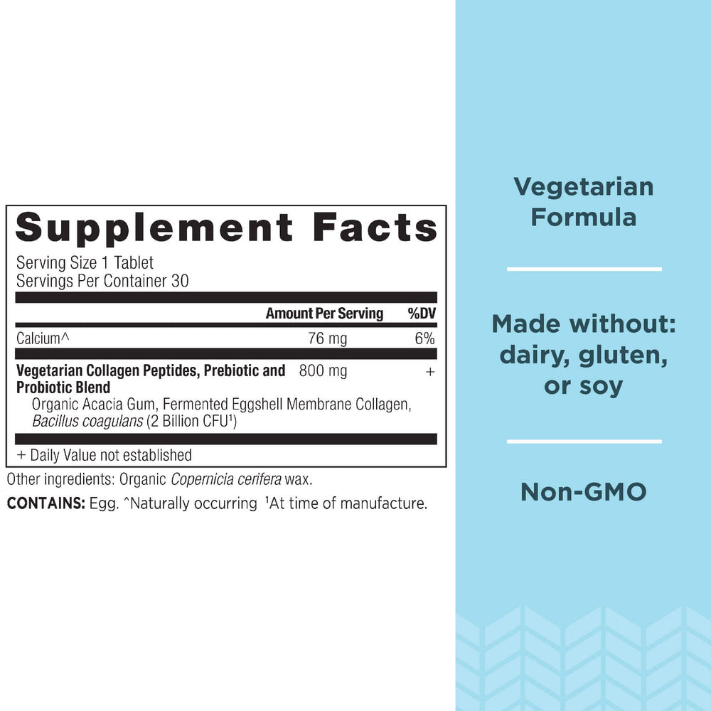 Ancient Nutrition Vegetarian Collagen Tablets close-up showing easy daily use and portability