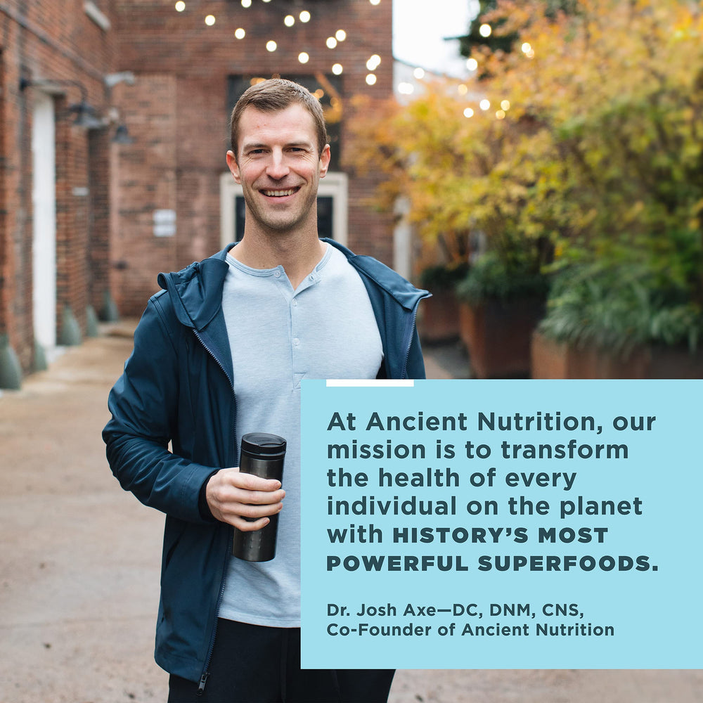 Eco-friendly packaging for Ancient Nutrition Vitamin B12 supplement.