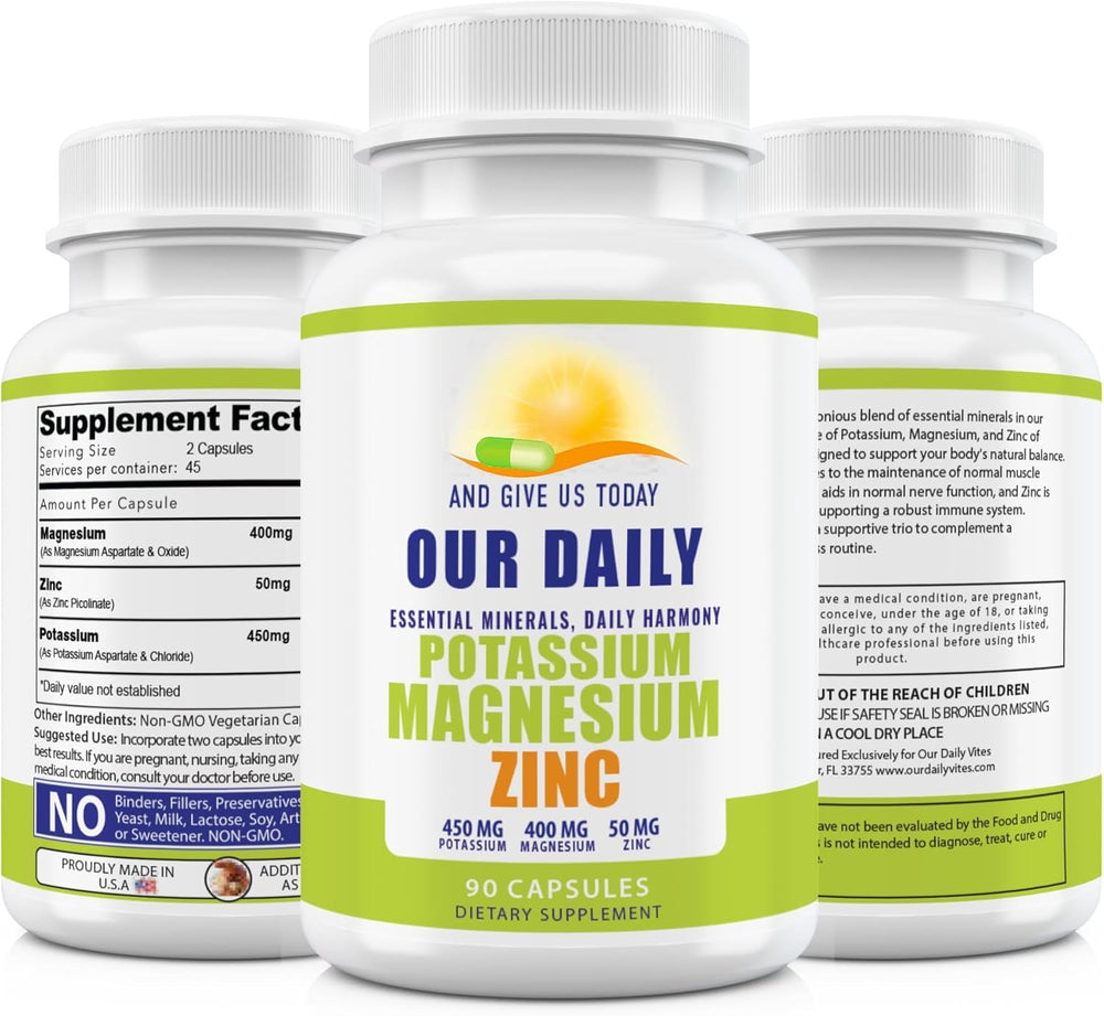 And Give Us Today Our Daily capsules close up highlighting vegan high absorption formula