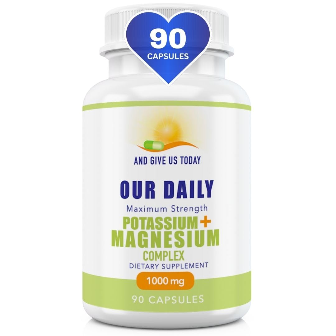 Daily Vites bottle shows potassium and magnesium capsules for daily mineral support.