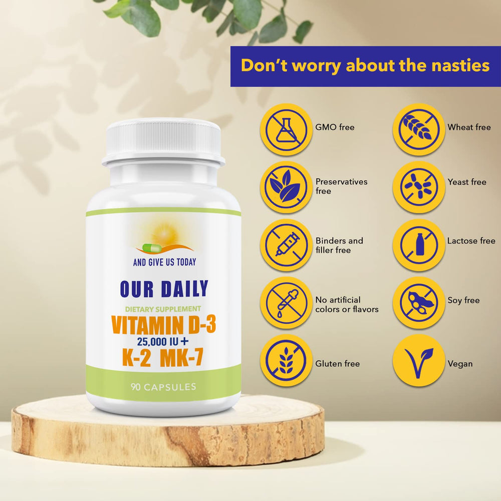 Our Daily Vites bottle on kitchen counter suggesting daily vitamin routine.