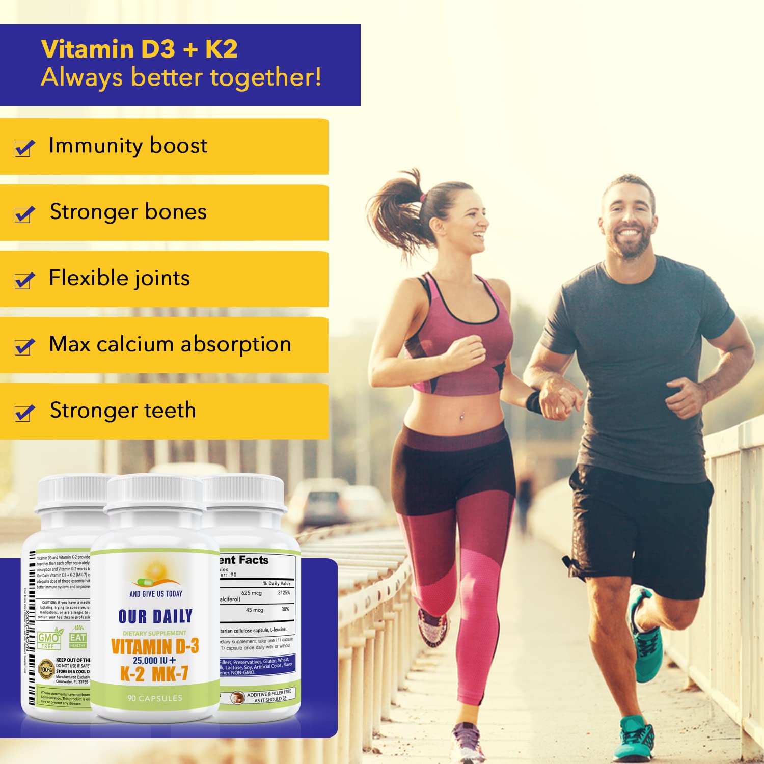 Our Daily Vites nutrition facts label detail emphasizes vitamin D3 serving for daily use.