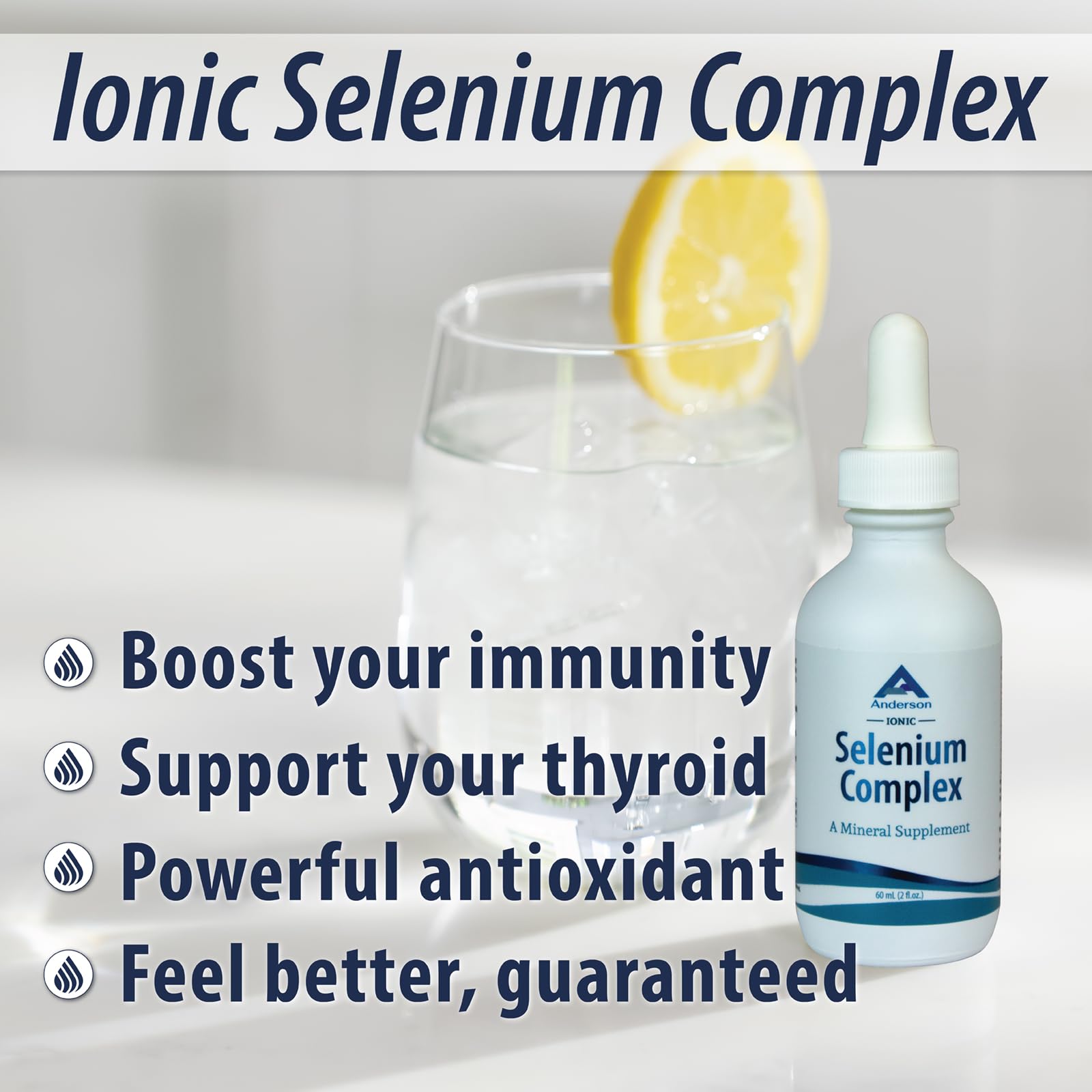 Selenium drops poured into food or sauce to integrate into meals