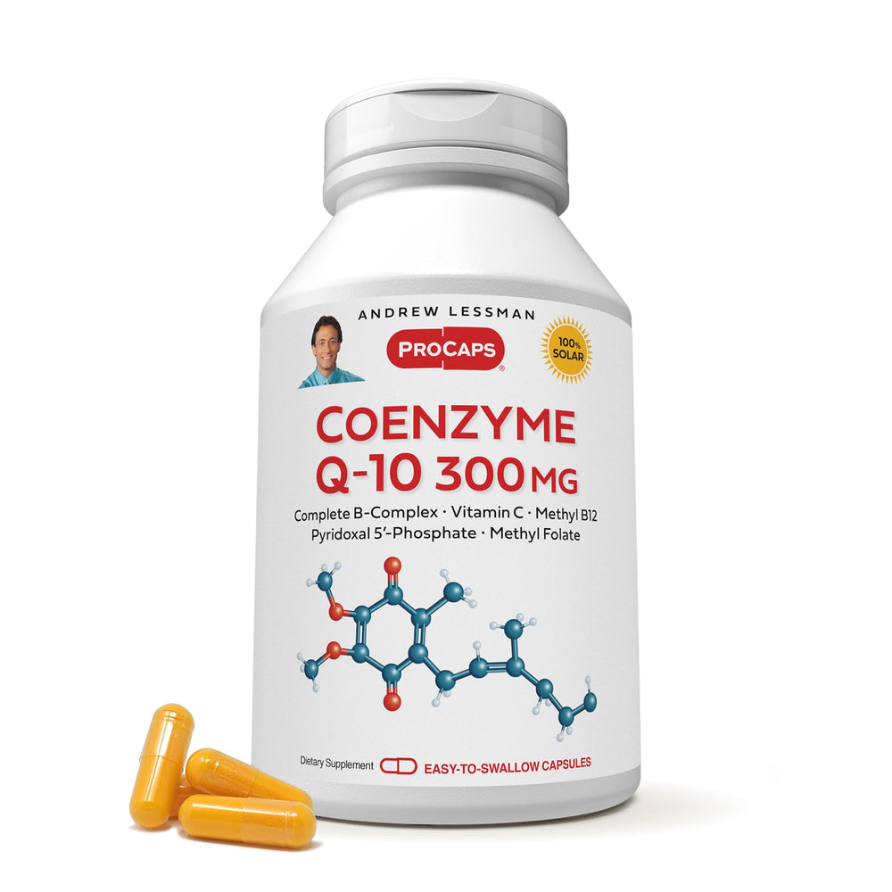 Andrew Lessman CoQ10 300 mg bottle front supports daily energy and vitality