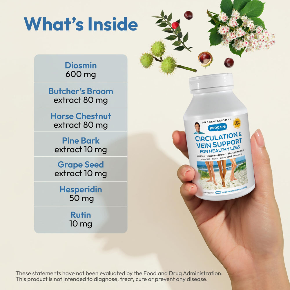 ANDREW LESSMAN Diosmin Hesperidin blend label highlighting vein support