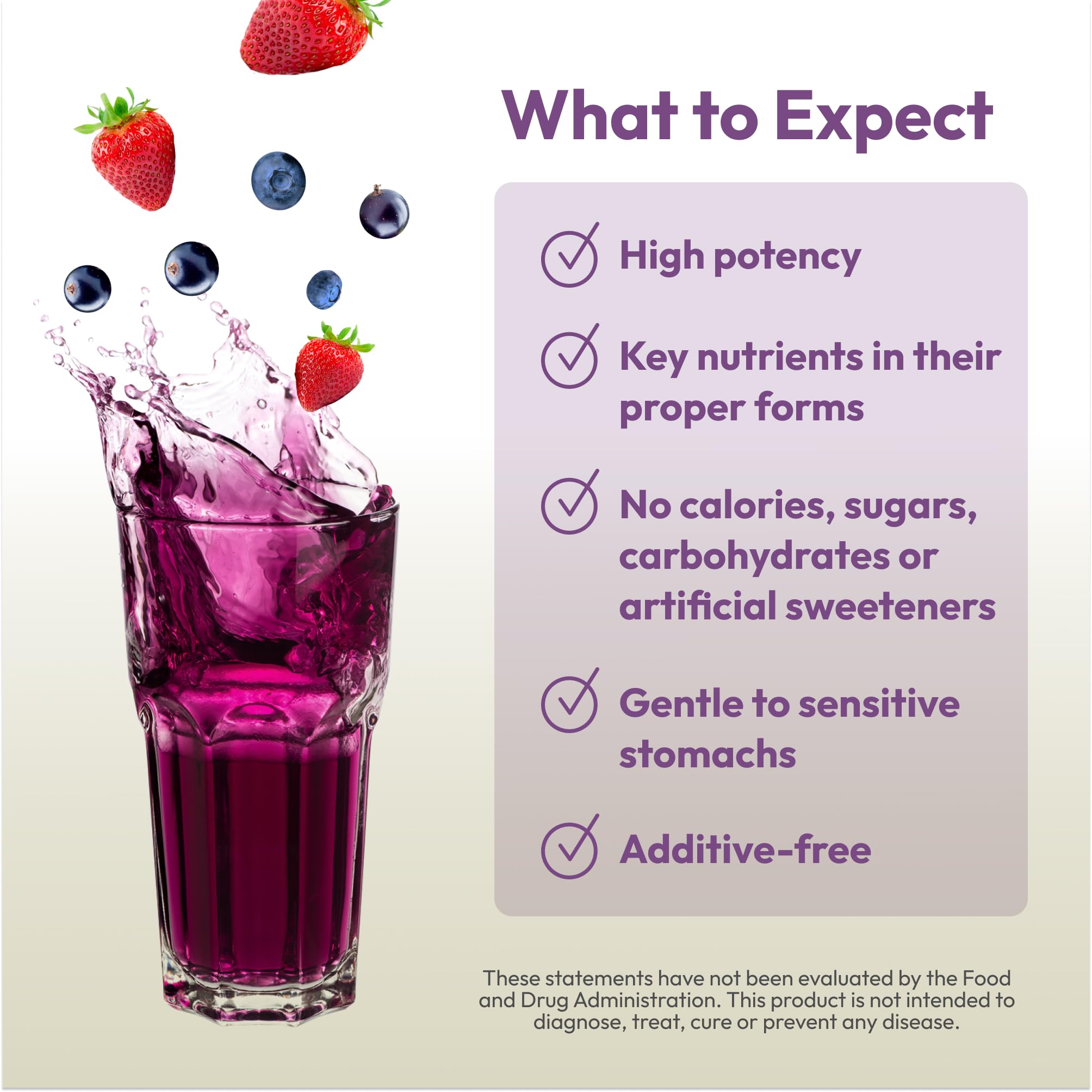 Ingredients panel shows key nutrients in a clean formula