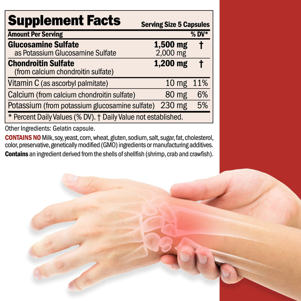 Close-up of capsules highlighting easy-to-swallow daily joint support