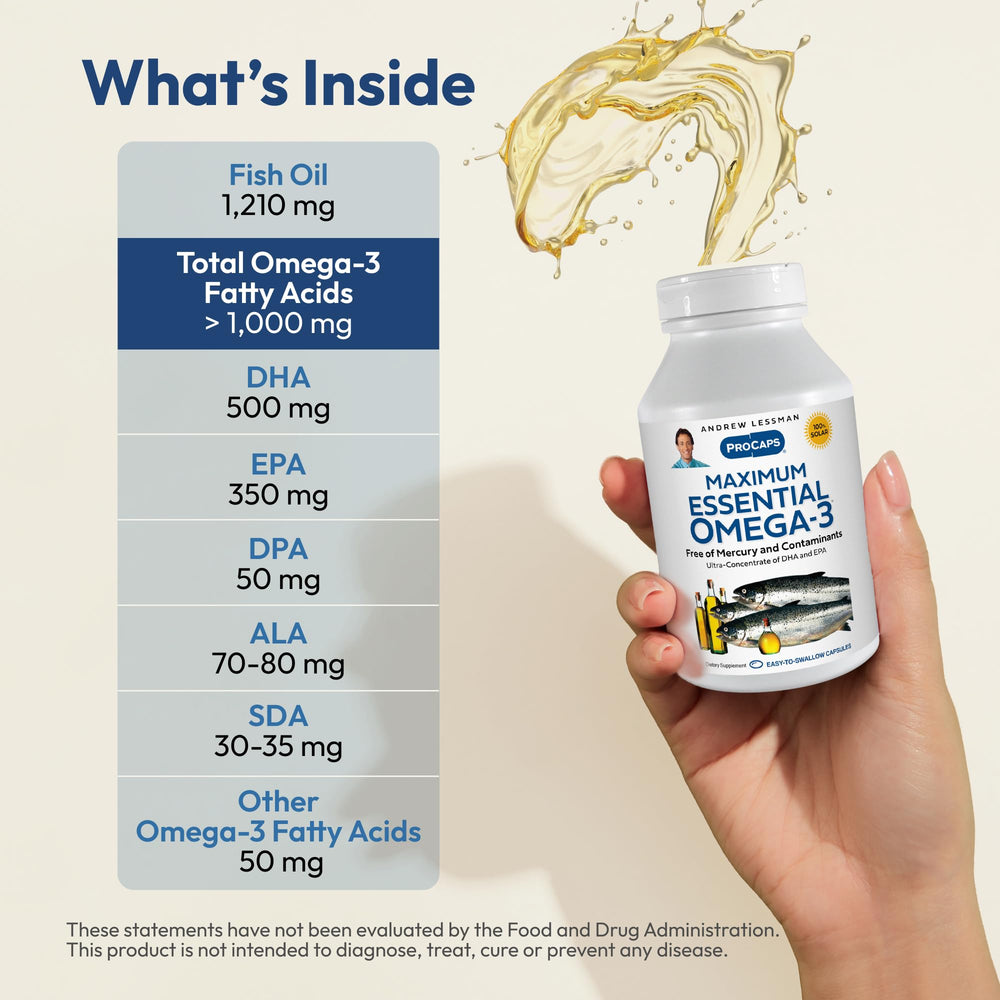Andrew Lessman Maximum Essential Omega-3 capsules with DHA and EPA for efficient absorption