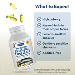 Packaging of Andrew Lessman Omega-3 Orange with mercury-free claim.