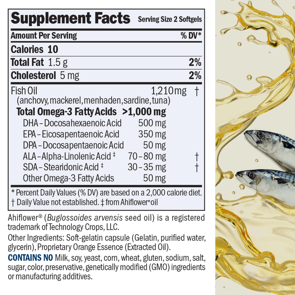 Andrew Lessman Omega-3 Orange softgels are easy to swallow with no fishy aftertaste.
