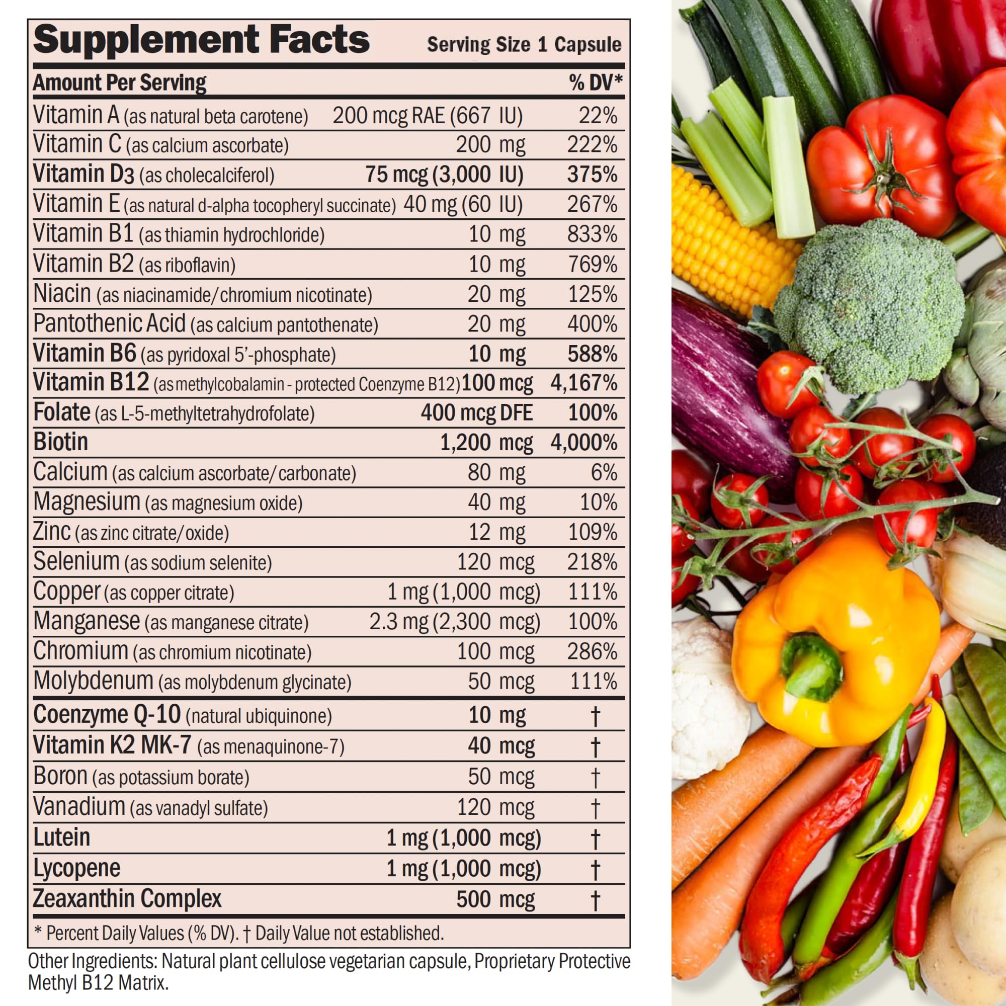 Nuoncemax label showing vitamin D3 and key nutrients.