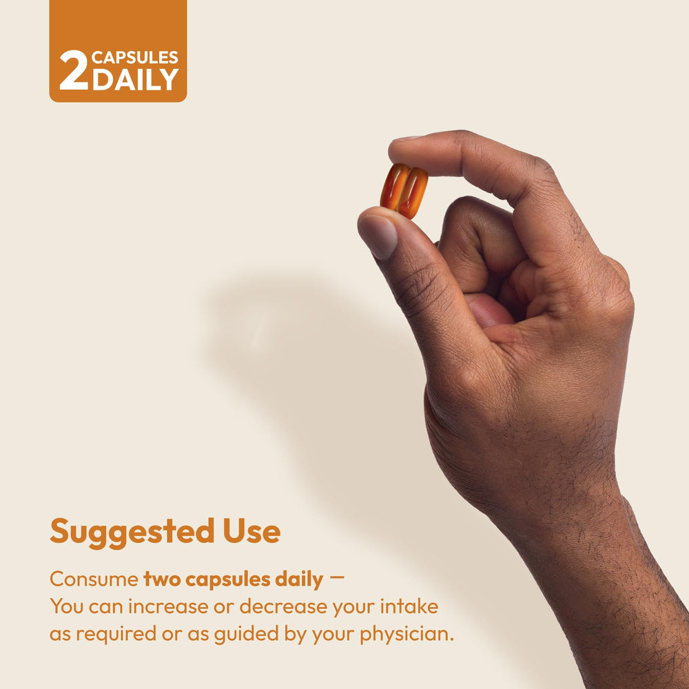 Softgel capsules on white background; easy-to-swallow format from Andrew Lessman PC