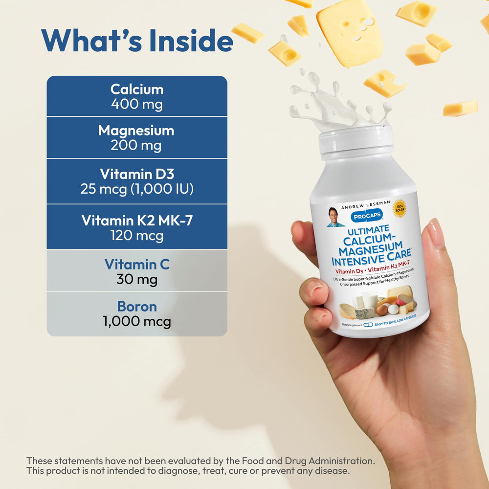 Andrew Lessman Ultimate Calcium-Magnesium ultra-fine powder promotes fast absorption