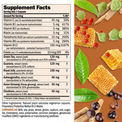 Close-up of Urgent Energy capsules highlighting pure bio-active ingredients for steady energy support