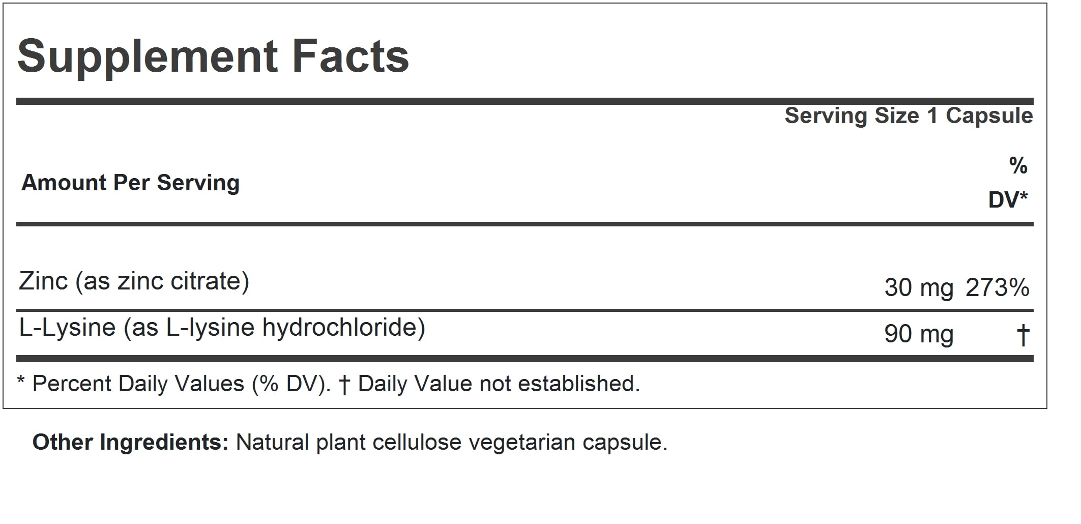 Closeup of ANDREW LESSMAN Zinc 30mg capsules highlights compact, swallowable form.